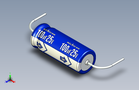 -Cap. Electrolytic Axial 6.3x16mm 100uf Picth 26 mm NICHICON