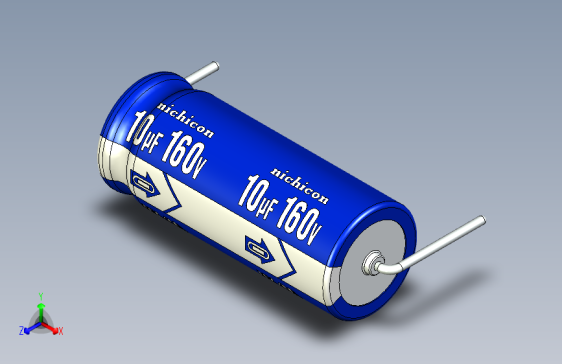 Cap. Electrolytic Axial 8x20mm 10uf Picth 23 mm NICHICON