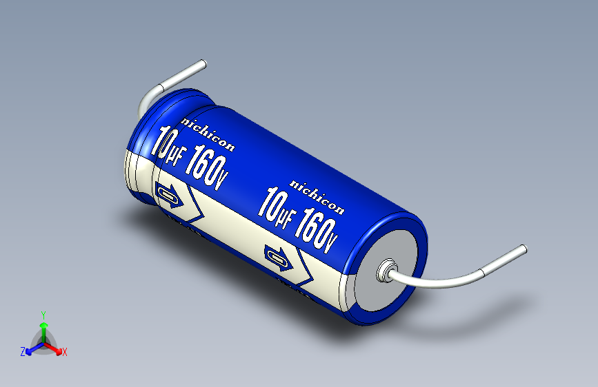 -Cap. Electrolytic Axial 8x20mm 10uf Picth 29 mm NICHICON
