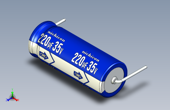 Cap. Electrolytic Axial 8x21mm 220uf Picth 23.5 mm NICHICON