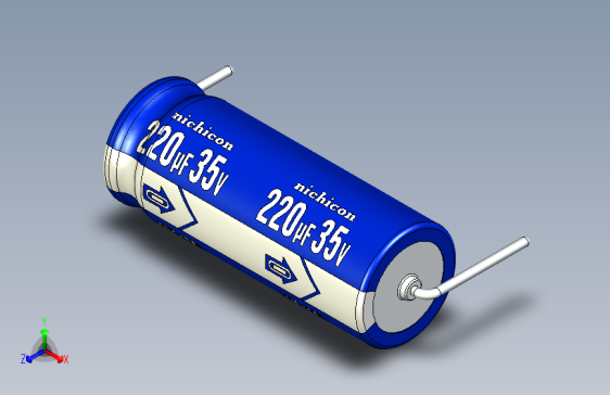 Cap. Electrolytic Axial 8x21mm 220uf Picth 24 mm NICHICON