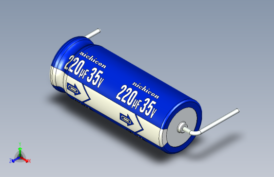 Cap. Electrolytic Axial 8x21mm 220uf Picth 26 mm NICHICON