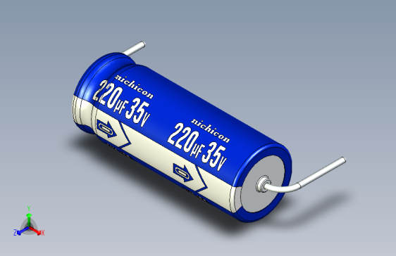 -Cap. Electrolytic Axial 8x21mm 220uf Picth 26 mm NICHICON