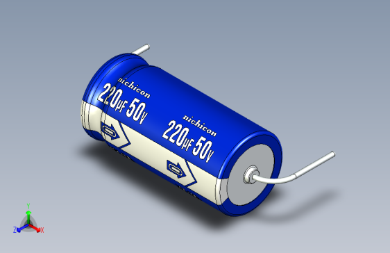 -Cap. Electrolytic Axial 10x21mm 220uf Picth 28 mm NICHICON