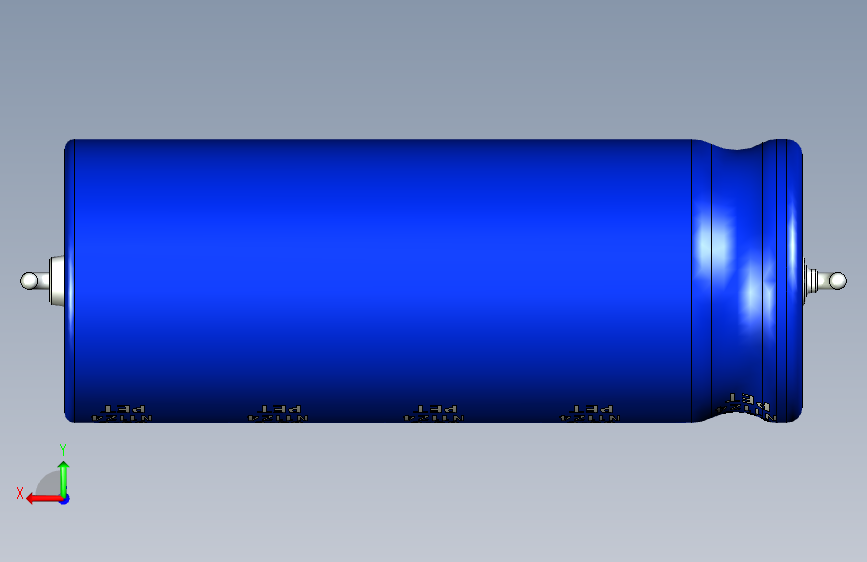 Cap. Electrolytic Axial 10x26mm 4.7uf Picth 28.5 mm NICHICON 背面视图