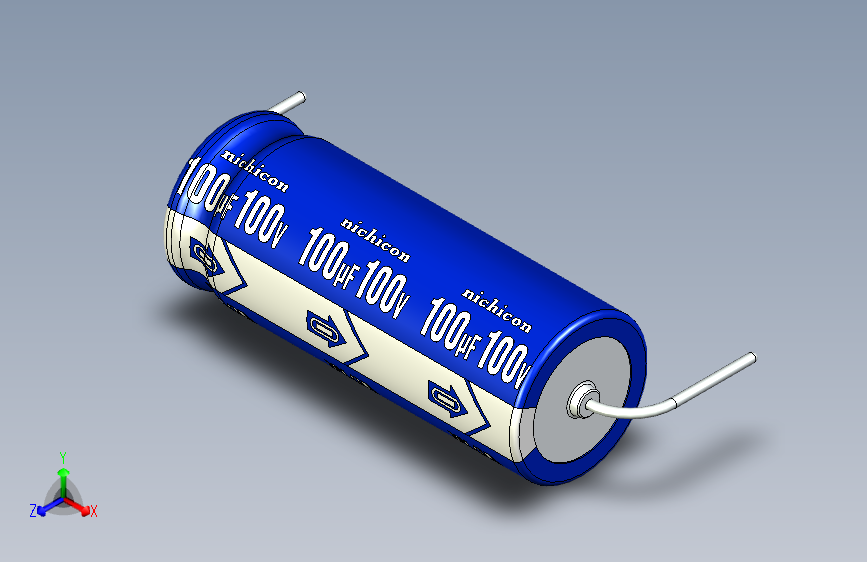 -Cap. Electrolytic Axial 10x26mm 100uf Picth 33 mm NICHICON