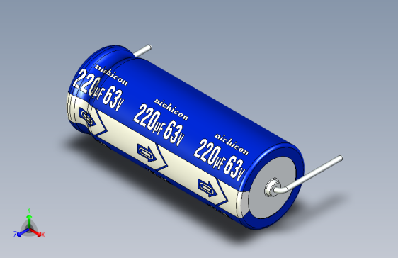 Cap. Electrolytic Axial 10x26mm 220uf Picth 28.5 mm NICHICON