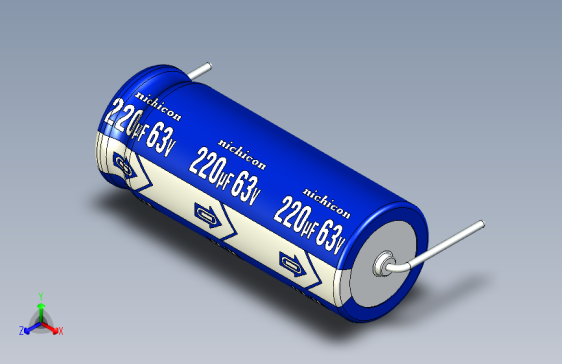 -Cap. Electrolytic Axial 10x26mm 220uf Picth 29 mm NICHICON