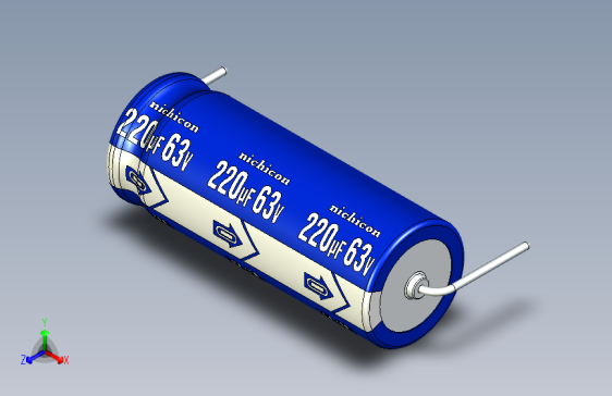 -Cap. Electrolytic Axial 10x26mm 220uf Picth 30 mm NICHICON