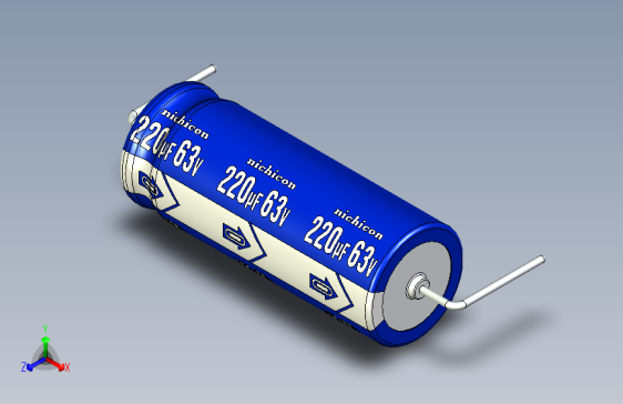 Cap. Electrolytic Axial 10x26mm 220uf Picth 34 mm NICHICON