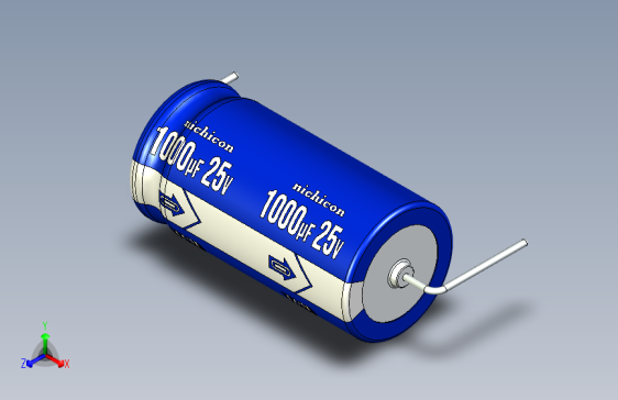 Cap. Electrolytic Axial 12.5x25mm Picth 33 mm NICHICON