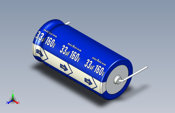 Cap. Electrolytic Axial 33uf 13x28mm Picth 31 mm NICHICON