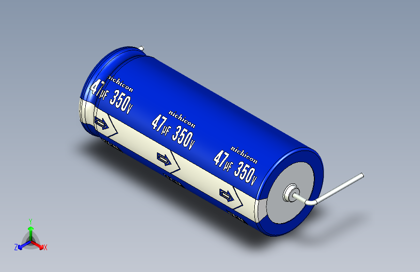 Cap. Electrolytic Axial 47uf. 16x41.5mm Picth 51 mm NICHICON