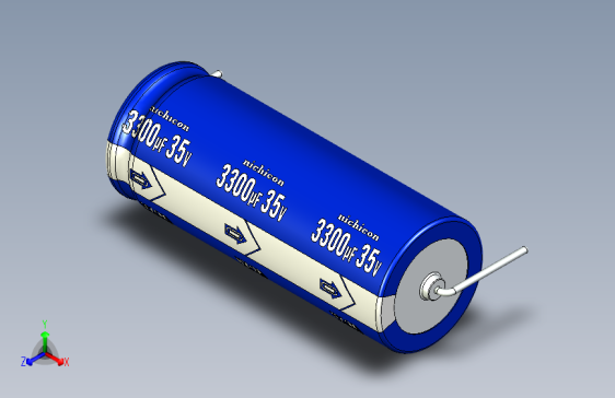 Cap. Electrolytic Axial 3300uf. 16x41.5mm Picth 46 mm NICHICON