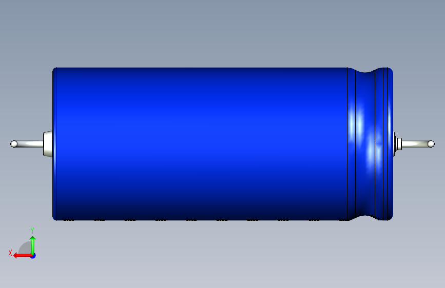 -Cap. Electrolytic Axial 4700uf 18x40mm Picth 49 mm NICHICON 背面视图