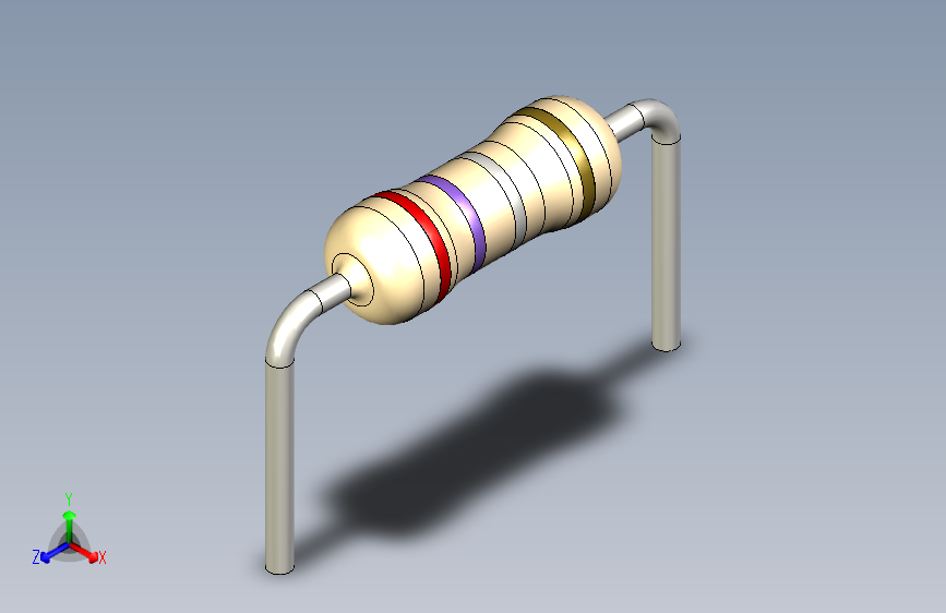 电阻器件2R7-Resistor 0.25w Beige- Diameter 2- 9.5- 5%