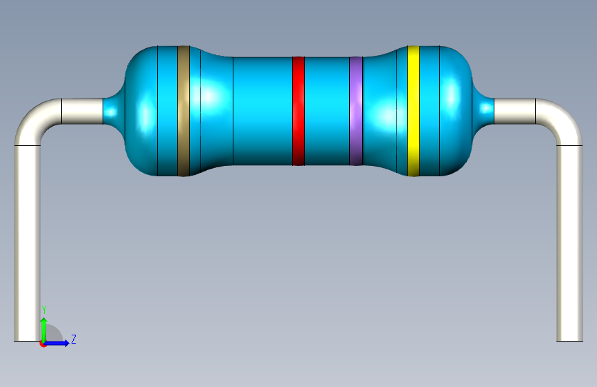 电阻器件4K7-Resistor 0.5w Blue- Diameter 2.5- 12.5- 5% 左侧视图