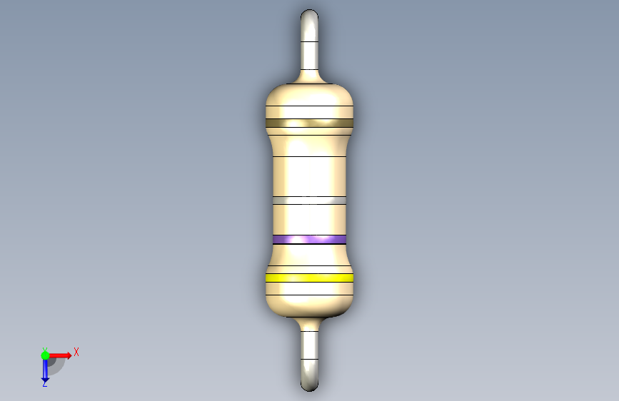 电阻器件4R7-Resistor 0.5w Beige- Diameter 2.5- 12.5- 5% 俯视图