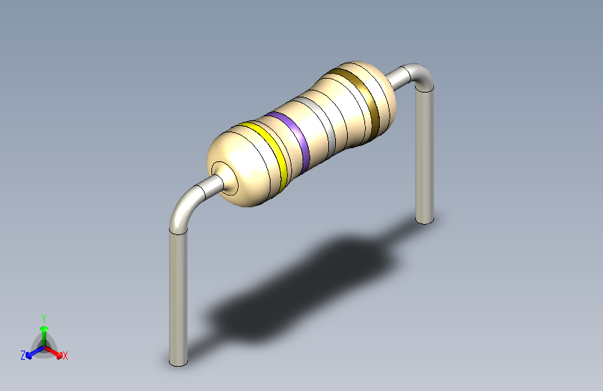 电阻器件4R7-Resistor 0.25w Beige- Diameter 2- 9.5- 5%