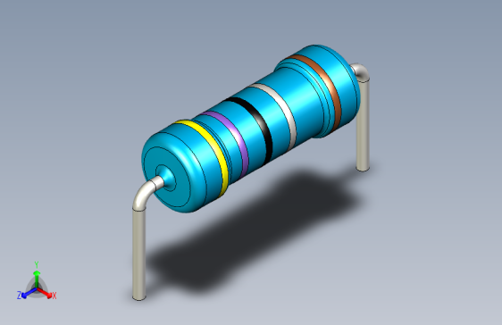 电阻器件4R7-Resistor 1w Blue- Diameter 3.5- 14.5- 1%