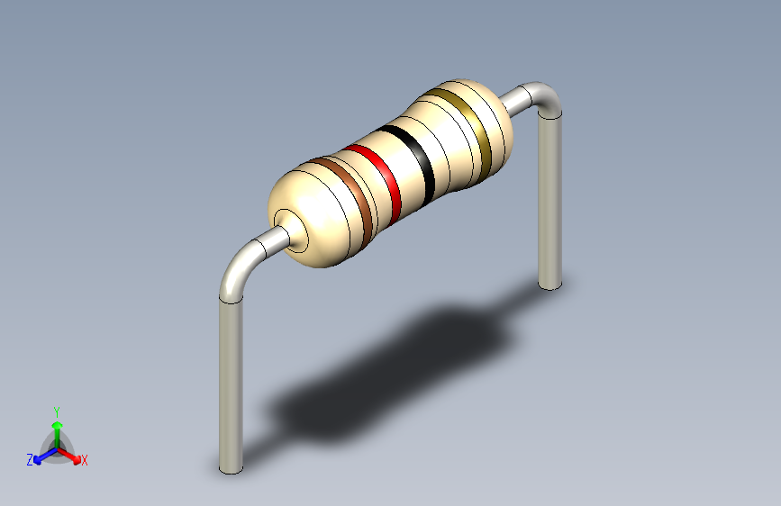 电阻器件12R-Resistor 0.25w Beige- Diameter 2- 9.5- 5%
