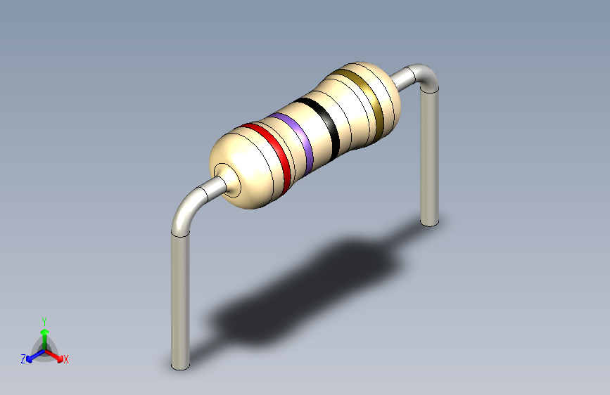 电阻器件27R-Resistor 0.25w Beige- Diameter 2- 9.5- 5%