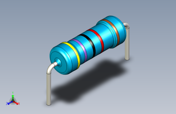 电阻器件47K-Resistor 1w Blue- Diameter 3.5- 14.5- 1%