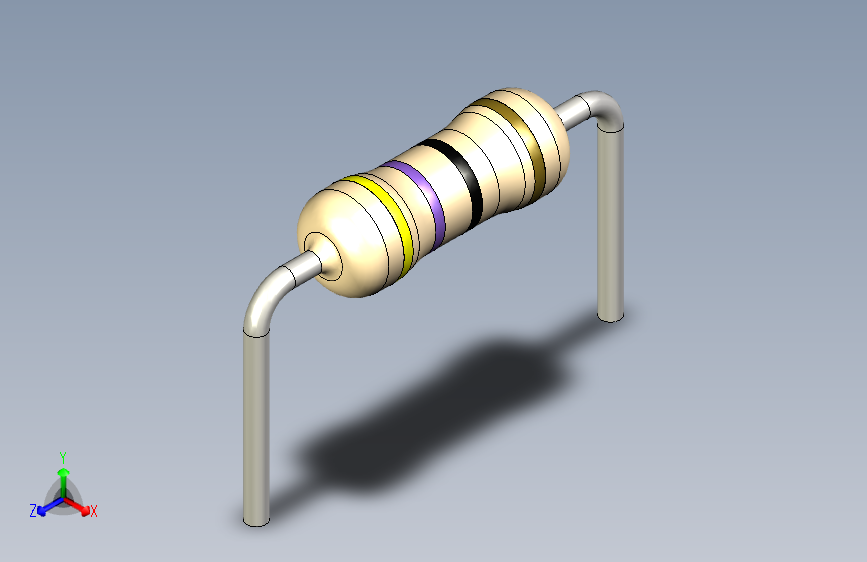 电阻器件47R-Resistor 0.25w Beige- Diameter 2- 9.5- 5%
