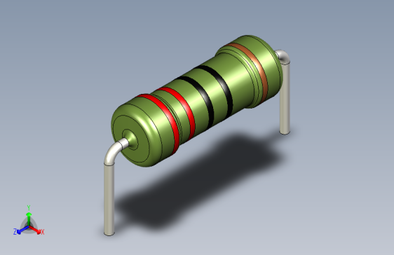 电阻器件220R-Resistor 1w Green- Diameter 3.5- 14.5- 1%