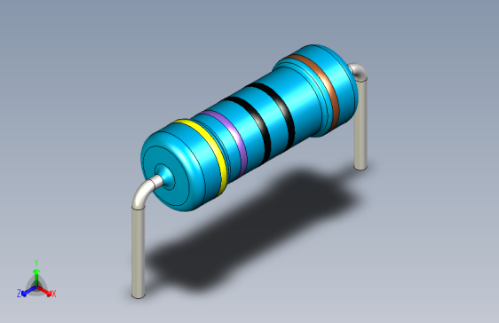 电阻器件470R-Resistor 1w Blue- Diameter 3.5- 14.5- 1%