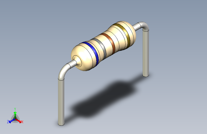 电阻器件680R-Resistor 0.25w Beige- Diameter 2- 9.5- 5%