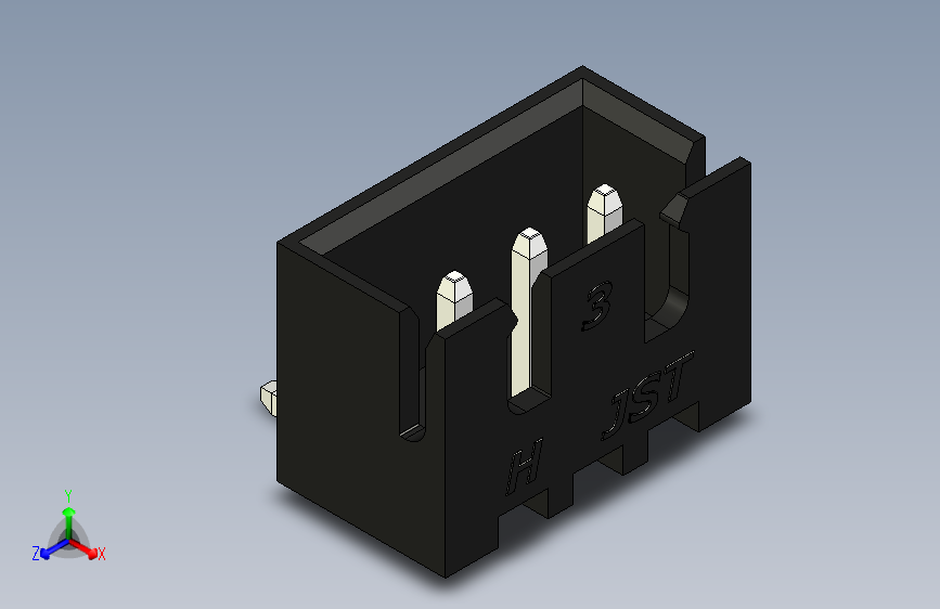 B2B JST XH 90 度连接器-BLACK JST XH 3 PIN CONNECTOR - P 2.54mm - ANGLED