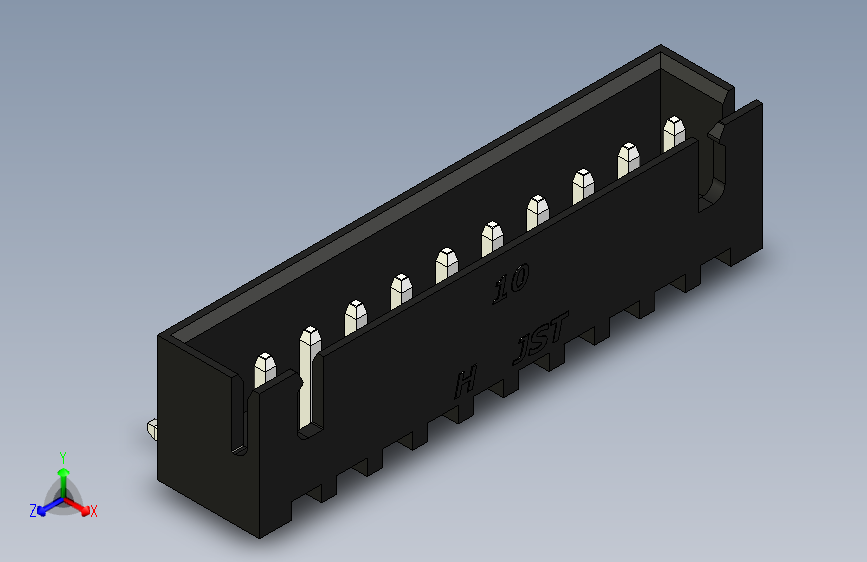 B2B JST XH 90 度连接器-BLACK JST XH 10 PIN CONNECTOR - P 2.54mm - ANGLED