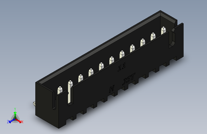 B2B JST XH 90 度连接器-BLACK JST XH 11 PIN CONNECTOR - P 2.54mm - ANGLED