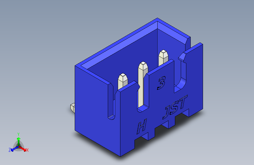 B2B JST XH 90 度连接器-BLUE JST XH 3 PIN CONNECTOR - P 2.54mm - ANGLED