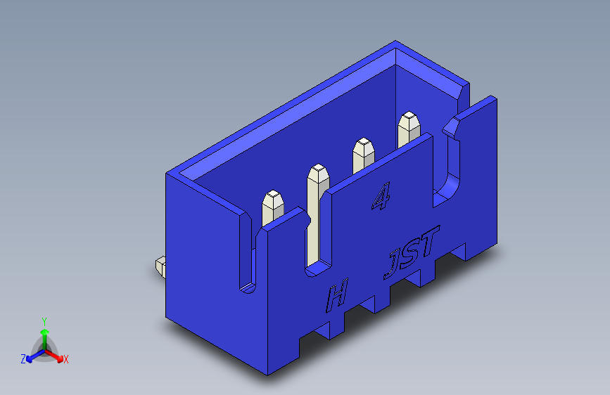 B2B JST XH 90 度连接器-BLUE JST XH 4 PIN CONNECTOR - P 2.54mm - ANGLED