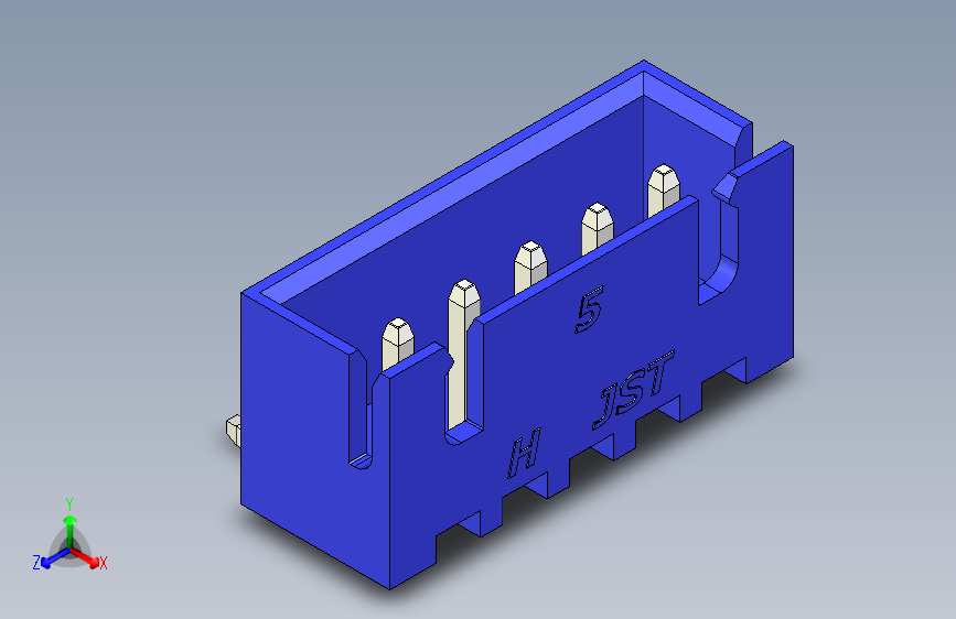 B2B JST XH 90 度连接器-BLUE JST XH 5 PIN CONNECTOR - P 2.54mm - ANGLED
