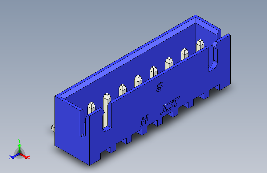 B2B JST XH 90 度连接器-BLUE JST XH 8 PIN CONNECTOR - P 2.54mm - ANGLED