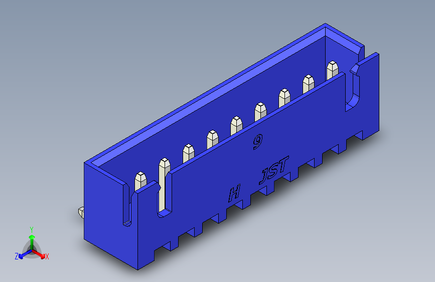 B2B JST XH 90 度连接器-BLUE JST XH 9 PIN CONNECTOR - P 2.54mm - ANGLED