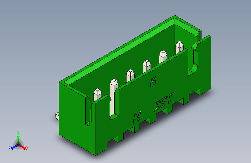 B2B JST XH 90 度连接器-GREEN JST XH 6 PIN CONNECTOR - P 2.54mm - ANGLED