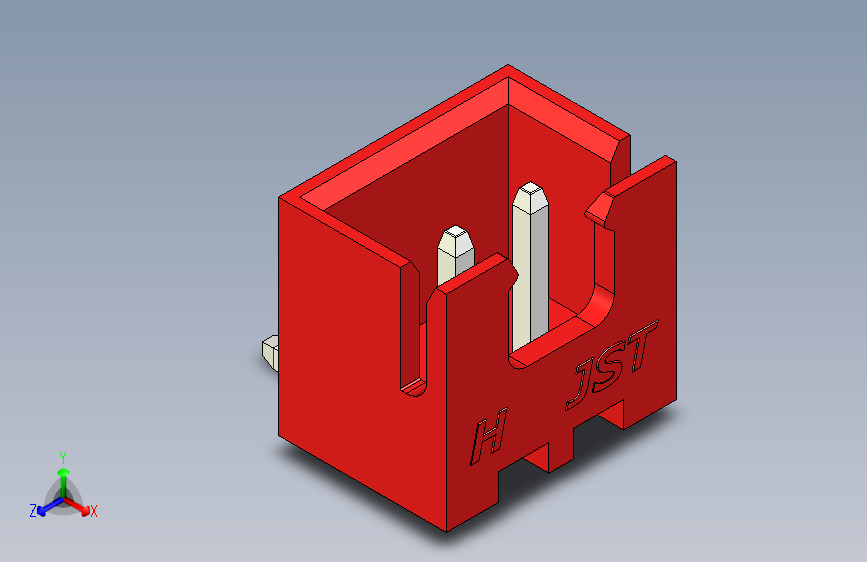 B2B JST XH 90 度连接器-RED JST XH 2 PIN CONNECTOR - P 2.54mm - ANGLED