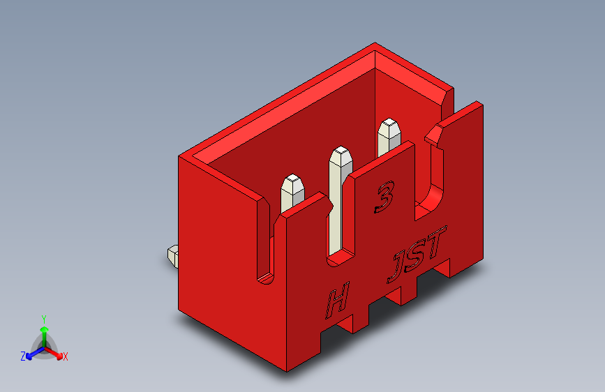 B2B JST XH 90 度连接器-RED JST XH 3 PIN CONNECTOR - P 2.54mm - ANGLED