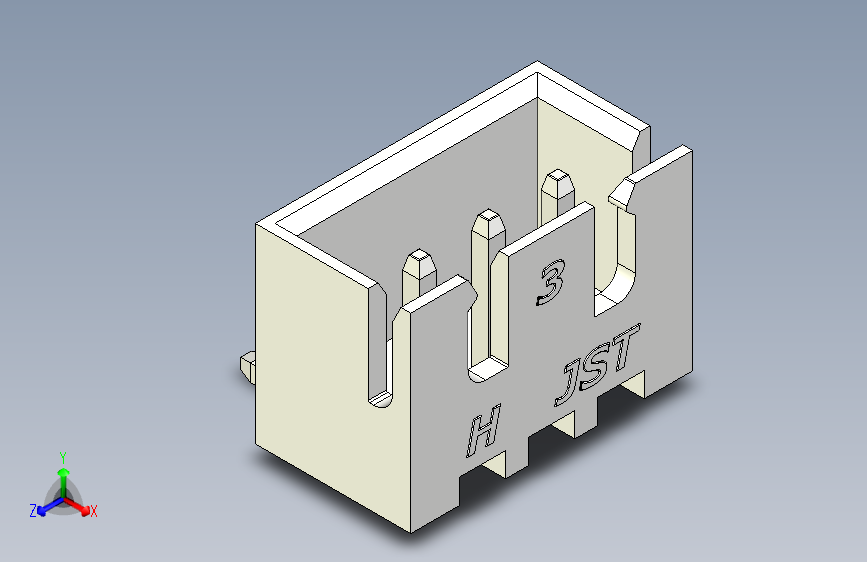 B2B JST XH 90 度连接器-WHITE JST XH 3 PIN CONNECTOR - P 2.54mm - ANGLED