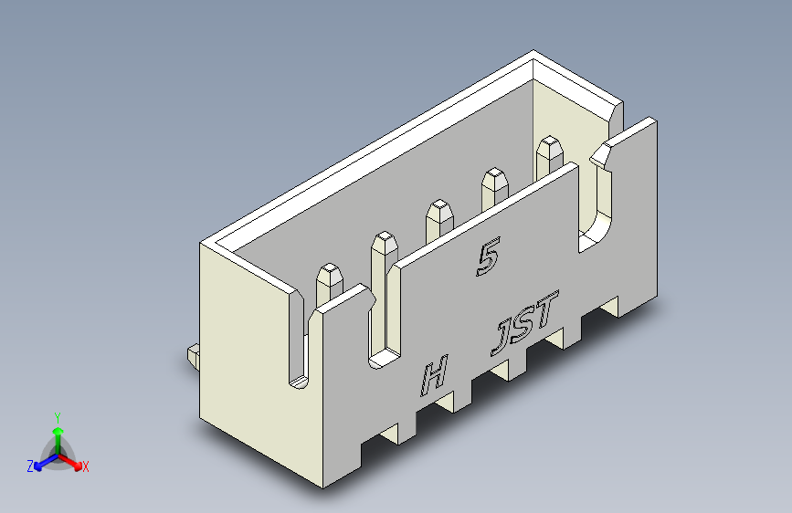 B2B JST XH 90 度连接器-WHITE JST XH 5 PIN CONNECTOR - P 2.54mm - ANGLED