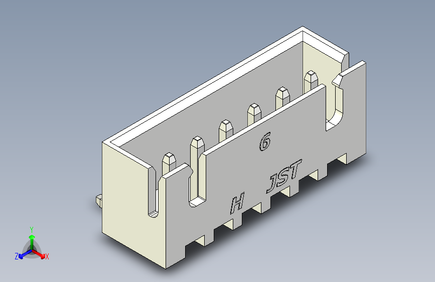 B2B JST XH 90 度连接器-WHITE JST XH 6 PIN CONNECTOR - P 2.54mm - ANGLED