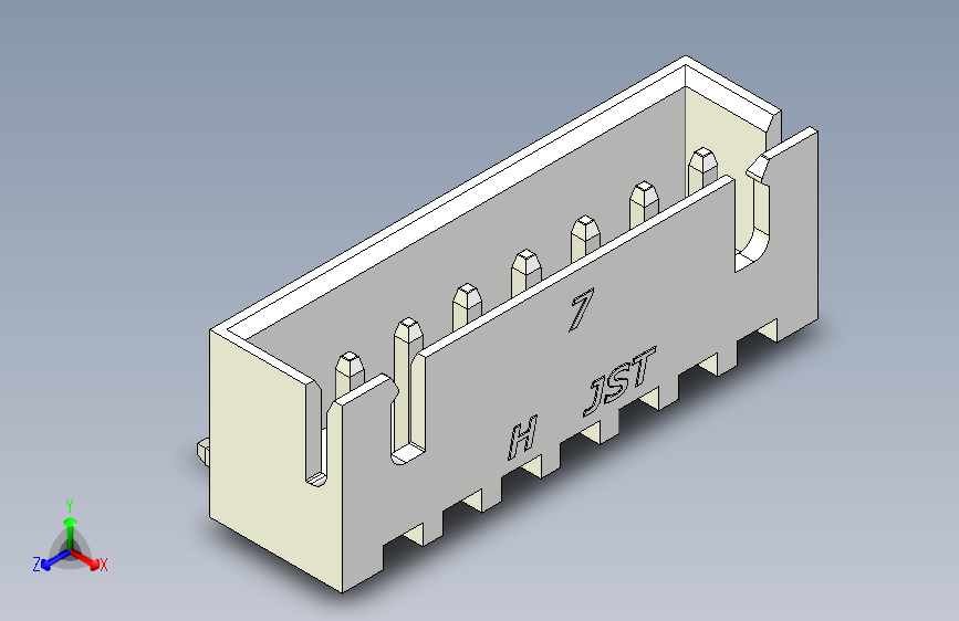 B2B JST XH 90 度连接器-WHITE JST XH 7 PIN CONNECTOR - P 2.54mm - ANGLED