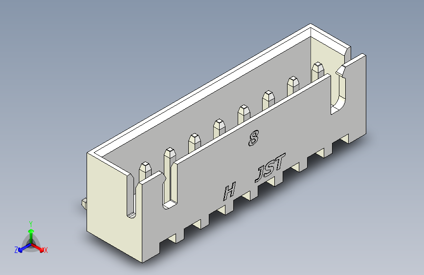 B2B JST XH 90 度连接器-WHITE JST XH 8 PIN CONNECTOR - P 2.54mm - ANGLED