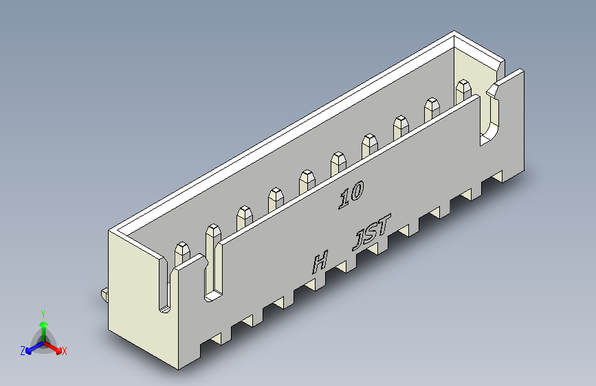 B2B JST XH 90 度连接器-WHITE JST XH 10 PIN CONNECTOR - P 2.54mm - ANGLED