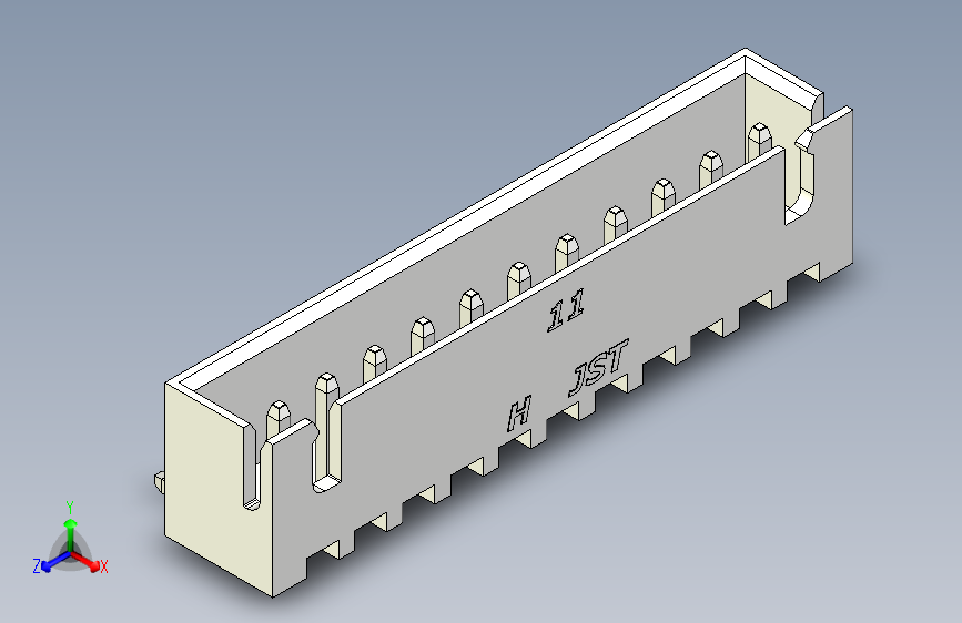 B2B JST XH 90 度连接器-WHITE JST XH 11 PIN CONNECTOR - P 2.54mm - ANGLED