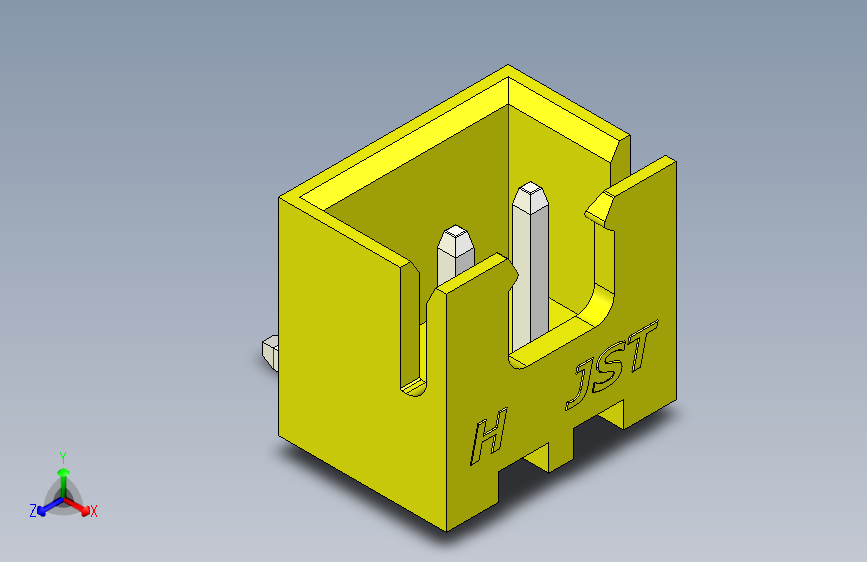 B2B JST XH 90 度连接器-YELLOW JST XH 2 PIN CONNECTOR - P 2.54mm - ANGLED
